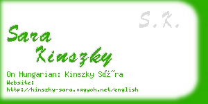 sara kinszky business card